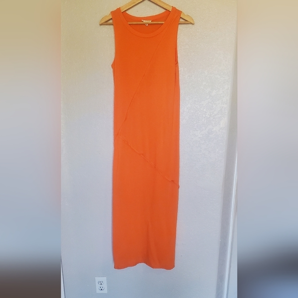 💚5/$25 See You Monday Sleeveless Orange Casual Maxi Dress Size Medium